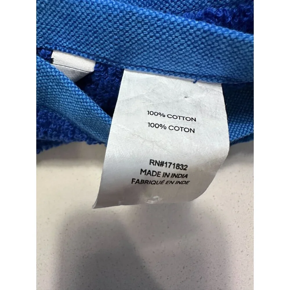 LACOSTE Bath Towels Luxury Blue Cotton Big Crocodile Logo 30 x 52 NWT
